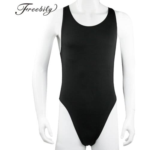 Mens Sexy Lingerie Body stocking Male Sleeveles Stretchy Thong Wetlook Leotard Gay Bodysuit for Mens Undershirt BodySuit