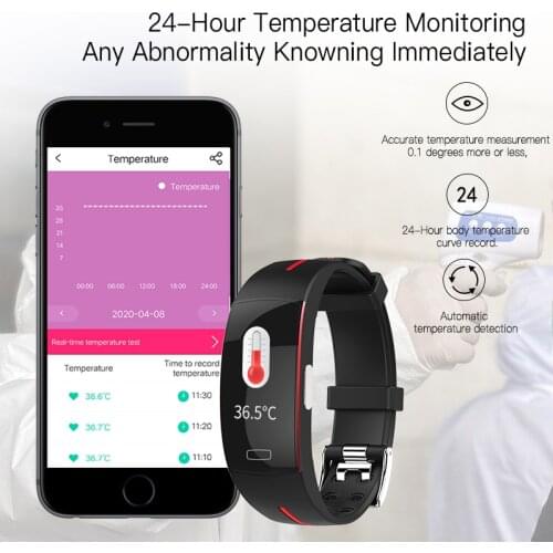 Smart wrist band accurate Temperature Measure IP67 Waterproof Smart Band ECG+PPG Blood Pressure Heart rate Fitness tracker watch