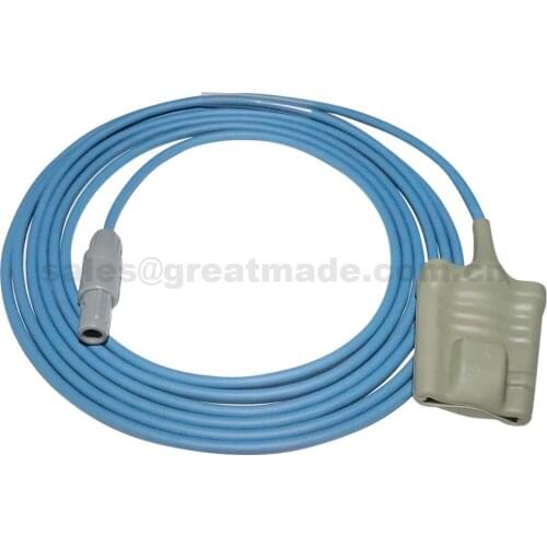 Compatible with Mindray PM9000 Adult silicone soft tip sensor,6PIN REDEL Male(dual,40 degree), L=3M. (Nellcor non-oximax)