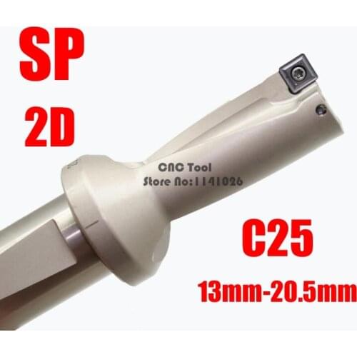 Drill SP WC C25 2D 13mm 14mm 15mm 16mm 17mm 18mm 19mm 20mm Indexab Insert Drill U Shallow Hole Metal Drilling Tool for SP Insert