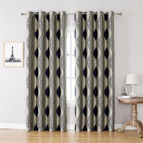 Polyester Pretty Grommet Thermal Insulated Curtain Breathable Perforated Curtain Tear-Resistant for Study Room