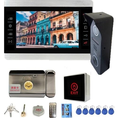 Dragonsview 7 Inch Video Door Phone with RFID Doorbell Door Lock in Access Control System