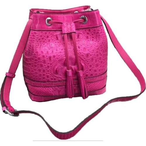 Wanexing Thailand crocodile leather skull skin Bucket bag fashion trend One shoulder Female bag leisure women handbag