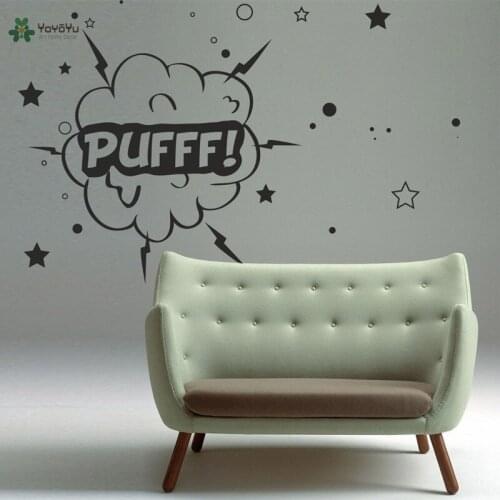 YOYOYU Wall Decal Cartoon Pop Quote Pufff Wall Sticker For Kids Room Explosion Cloud Star Pattern Modern Removable Decor CY247