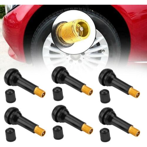 10/20/50/100PCS TR414 Snap-In Black Rubber Tire Valve Stems Short Rod Car Accessory
