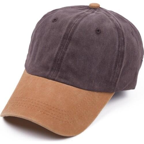 Woman Washed Low Profile Cotton and Denim Plain Baseball Cap Hat Vintage Distressed Washed Cotton Dad Hat Baseball Cap