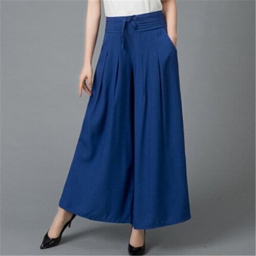 2016 New Spring Summer Style harem pants women elastic waist national cotton wide leg pants culottes plus size casual trousers