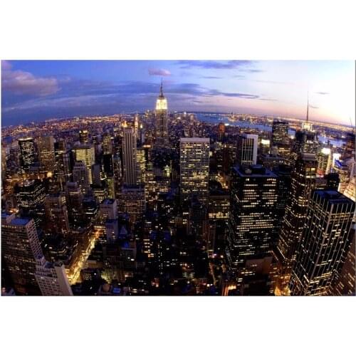 1 Panel Free Shipping Modern city decoration wall art pictures landscape night view Canvas Painting for living room Framed