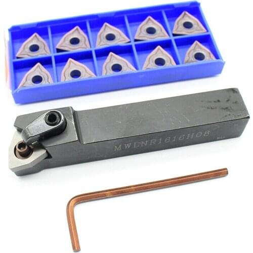 1pc MWLNR2020K08 MWLNR1616H08 MWLNR + 10PCS WNMG080404 CNC Carbide Insert WNMG0804 Lathe Turning Tool Set