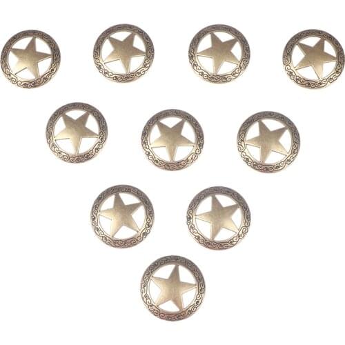 10pcs Ranger Star Leathercraft Hatband Conchos Purse Buckle Decorative Buckle