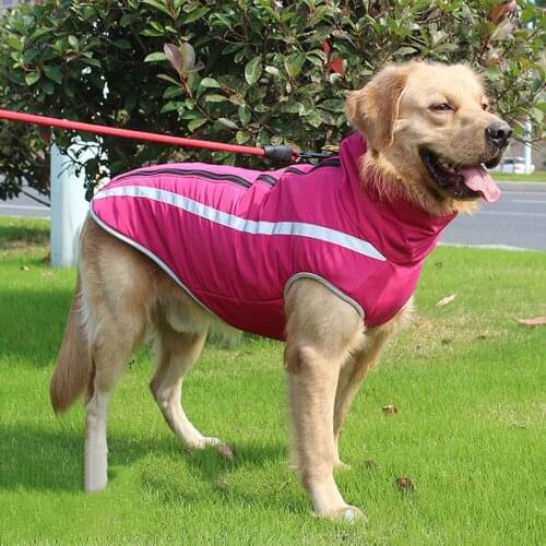 Big Dog XL-6XL Pet Dog Jacket Blue Yellow Dogs Clothes Jacket With Reflective Stripe Zipper Leash Hole Large Dogs Apparels