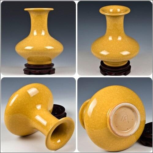 Jingdezhen ceramic vase kiln crack glaze open piece of jun porcelain flat bottles Ceramic furnishing articles