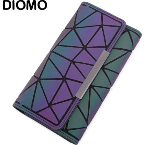 DIOMO 2021 Money Clip Female Trifold Wallet Slim Thin Women Purses Long Clutch Wallets Money Bag