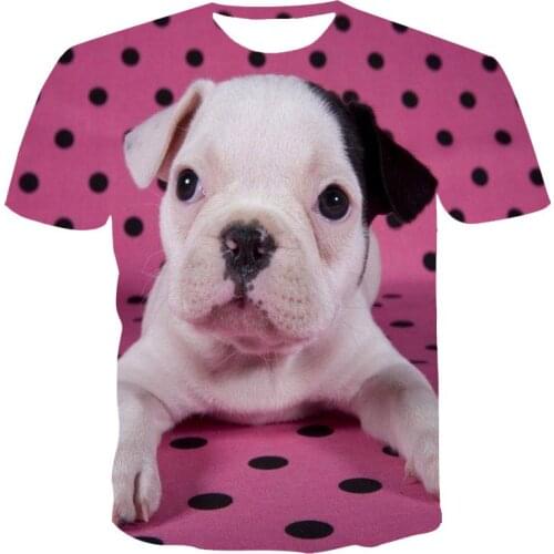 Personality animal T-shirt 3D printed T-shirt for men and women boys and girls cute dog clothing summer fashion T-shirt