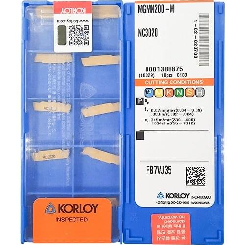 MGMN200-M NC3020 100% KORLOY Original carbide insert with the best quality 10pcs/lot free shipping