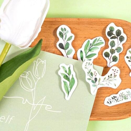 46pcs plant Label Kawaii Diary Handmade Adhesive Paper Vintage box mini Sticker Scrapbooking Stationery