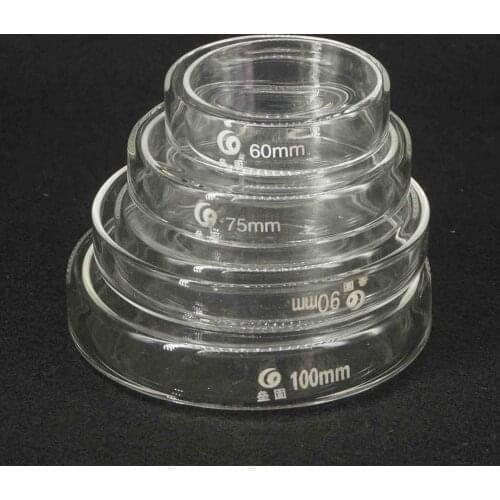 Lab Cell Clear Sterile Chemical Instrument 60/75/90/100/120mm Borosilicate Glass Petri Culture Dish With Lids