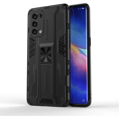 Magnetic Kickstand TPU Bumper Armor Shockproof Case For OPPO Reno 5 Pro 5G Lens Protection Hard PC Stand Back Cover Coque Fundas