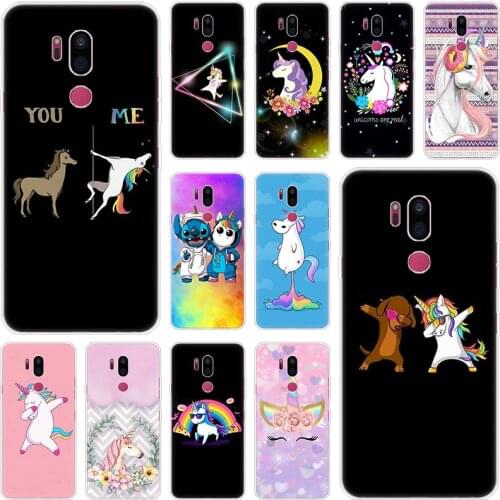 Cute cartoon Unicorn Case For LG G5 G6 Mini G7 G8 G8S V20 V30 V40 V50 ThinQ Q6 Q7 Q8 Q9 Q60 W10 W30 Aristo 2 X Power 2 3 Cover
