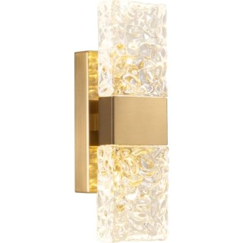Minimalist LED Wall Light Lighting Decoration For Hotel Golden Luxury Bedside Hallway Crystal Wall Lamp Fixture Surface Mounted