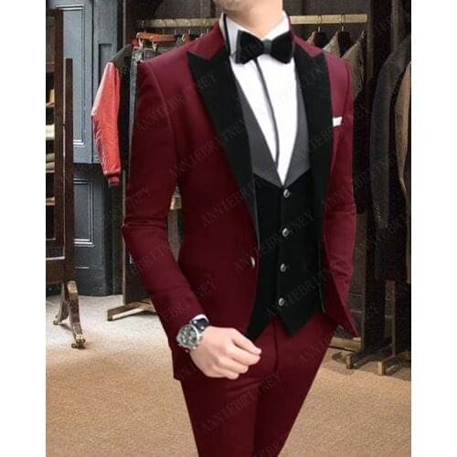 2018 Tailored Black Navy Blue Suit Men Groom Tuxedo Men Wedding Suits Slim Fit 3 Piece Formal Custom Prom Blazer Terno Masculino