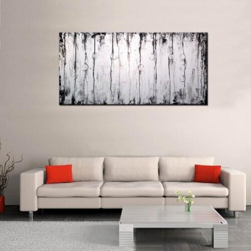 Noah Hand Painted Oil Paintings Black and White Abstract Art Canvas Painting Color Wall Pictures for Living Room Home Decoration