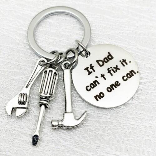 Oeinin Simple Keychain Man If Dad Cant Fix It Key Holder Bags Unisex Letter Color Alloy Key Chain Pendant Accessories Porte Clef