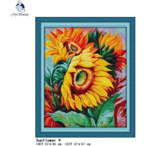 Sunflower counted floral pattern cross stitch kits Aida 14CT 11CT embroidery set DIY needlework sewing home decoration painting