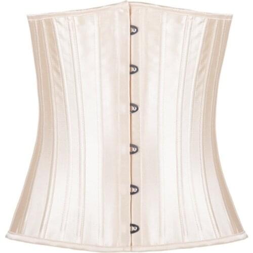 Slimming Belt Waist Trainer Satin Cincher Belly Sheath 24 Steel Boned Underbust Corset Modeling Straps Reductive Girdle