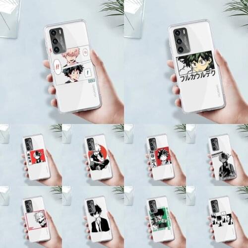 My hero academia anime Phone Case Transparent For Huawei MATE P 40 30 20 10 pro plus lite X 5G Soft TPU Clear Mobile bags