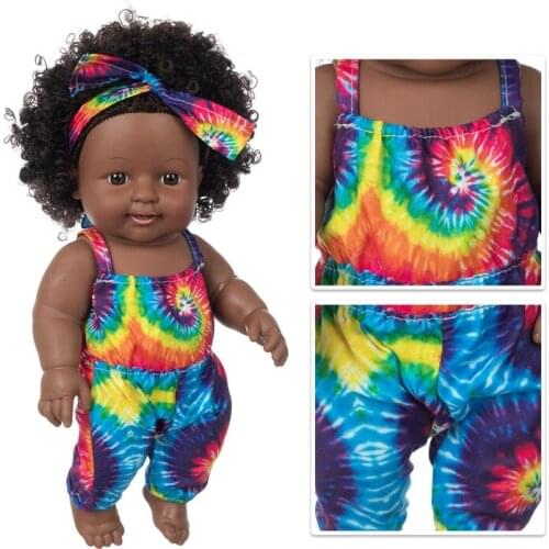 Rainbow Suit +30cm DollChristmas Best Gift For Baby Girls Black Toy Mini Cute Explosive hairstyle Doll Children Girls