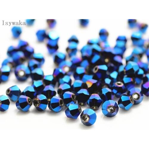 Isywaka Sale Shining Blue Color 650pcs 3mm Bicone Austria Crystal Beads Glass Beads Loose Spacer Bead for DIY Jewelry Making