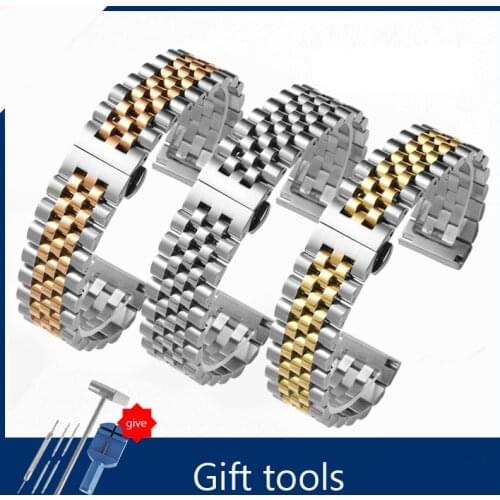 Fine Steel Wristband 12 14 16 18 19 20 21 22mm Silver Golden Strap Replacement Tissot Casio Citizen Watch Accessories