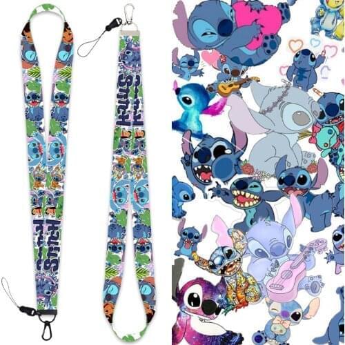 Disney Stitch Cartoon action figure Lanyard Keychain Mobile Phone Pendant Rope Detachable Cassette Rope Hand Rope Birthday Gifts