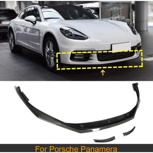 For Porsche Panamera Standard 2017 - 2019 Car Front Bumper Lip Spoiler Real Carbon Fiber Front Lip Splitters Diffuser