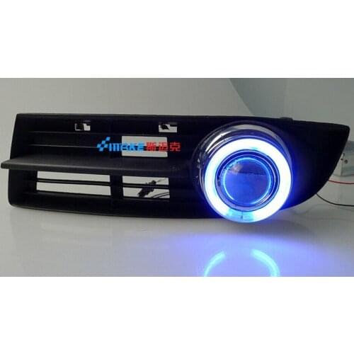 Eosuns Ccfl Angel Eye Led Daytime Running Light Drl + Fog Light + Projector Lens for Volkswagen Vw Touran 2003-2007