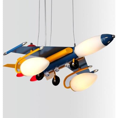 LED Children Room Artistic Stainless Steel Pendant Lights 5 Lights Aircraft modeling Pendant Lamp 110-220V Children Room