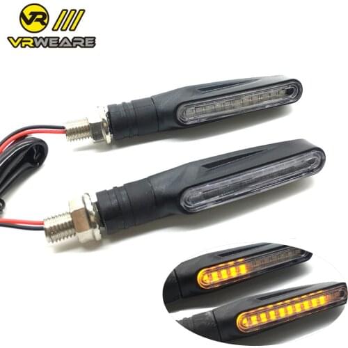 2pcs 12 LED Motorcycle Water Flowing Turn Signal Lights Motorbike Indicator Blinker Moto Tail Lights Signal Lamp for Harley