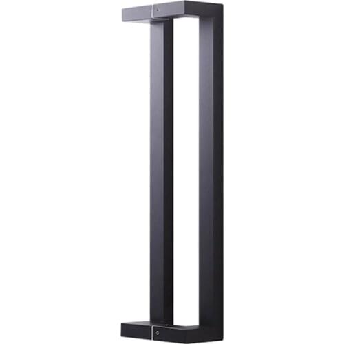 Stainless steel thickened black square tube double curved glass door handle bathroom handle with frame without frame