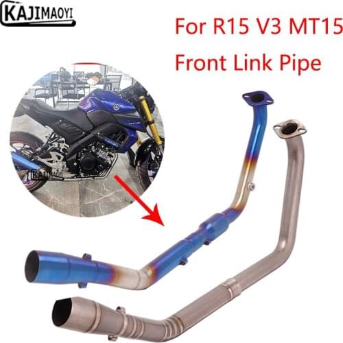 Motorcycle Exhaust System Stainless Steel Front Link Pipe Tube Exhaust Tips Connecting Slip On For R15 v3 MT15