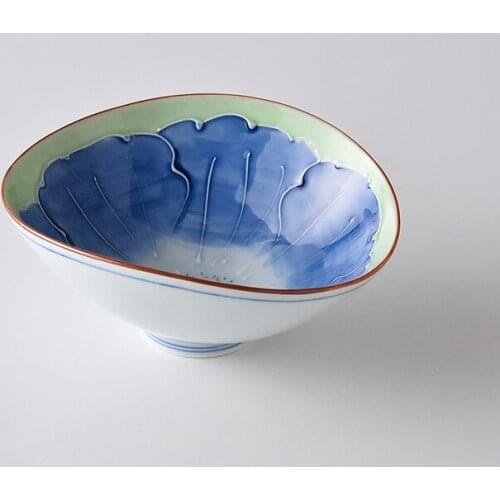 Booking are imported from Japan field burning hand painted lotus wavy edge small bowl bowl pozzo see ceramic dishes