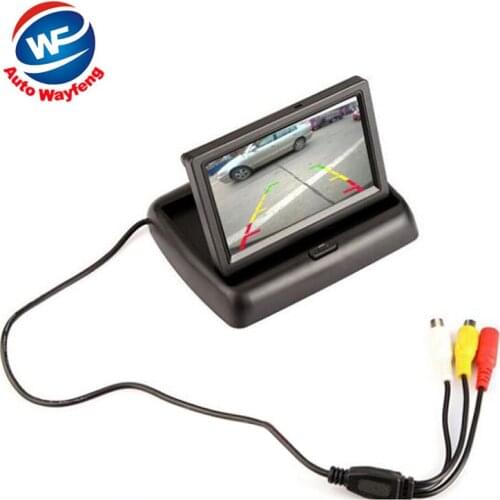 Free Shipping 2CH Video 4.3 " Foldable TFT LCD Color CCD CCD Car Rear View Camera Rearview Mirror Car Monitor