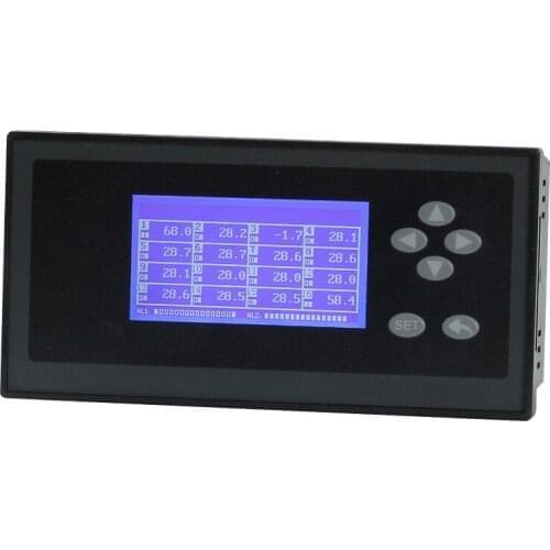 16 ways 4-20mA DC input temperature meter LCD display 16 channels temperature data monitor Inspection instrument