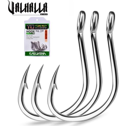 VALHALLA 200Pcs Circle Carp Fishing Hook Size 1/0-5/0# Ring Eye Japan Fishhooks Fishing Hooks Single Jig Barbed Fish Hook Tackle