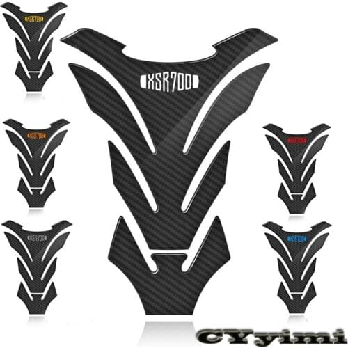 3D Carbon Fiber Motorcycle Fuel Tank Pad Cover Protector Decal Stickers For Yamaha XSR 700 XSR700