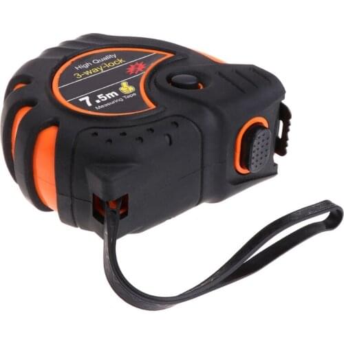5m 7.5m Retractable Tape Measure 3-Way-Lock Metric Rubber Measuring Tape Rule G32A