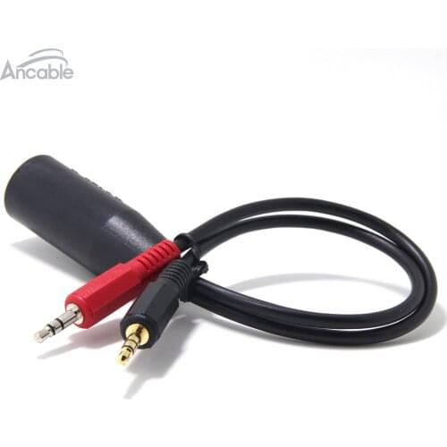 Helicopter to PC Headset Adapter,Dual 3.5mm 1/8" Plugs (1/8" Mic Plug and 1/8" Speaker Plug ) to 4 Conductor U-92A/U Socket