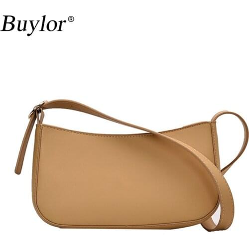 Buylor Handbags Crossbody bags Cute Solid Color Small PU Leather Shoulder Bags For Women Summer Simple Purses Female Travel Tote
