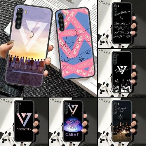 Seventeen LOGO kpop Phone Case For Xiaomi Redmi Note 7 8 9 10 7A 8T 9A 9T 9S 10S Pro black fashion prime trend coque soft Etui