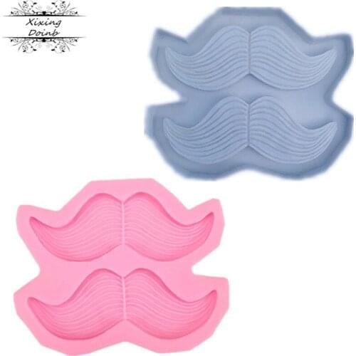 DIY silicone mold moustache shape silicone mold drop glue clay tool cake decoration mold chocolate fudge mold
